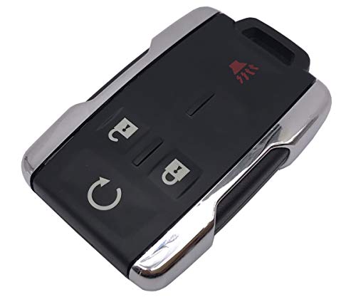 4 Buttons Keyless Remote Smart Car Key Fob Fit for GMC Sierra Chevrolet Silverado 1500 2500 3500 2014 2015 2016 2017 2018 2019 2020 GMC Canyon Chevy Colorado 2015-2021 M3N32337100 (Silver)