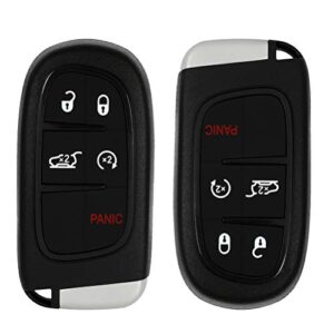 scitoo 2pcs keyless entry remote key fob shell case replacement for jeep for cherokee 2014-2019 fcc gq4-54t gq454 5 buttons uncut car key