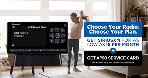 SiriusXM Onyx EZR Satellite Radio with Home Kit, Enjoy SiriusXM on your Home Stereo or Powered Speakers for as Low as $5/month + $60 Service Card with Activation