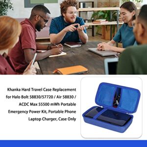 khanka Hard Travel Case Replacement for Halo Bolt 58830/57720 / Air 58830 / ACDC Max 55500 mWh Portable Emergency Power Kit, Portable Phone Laptop Charger, Case Only (Blue)