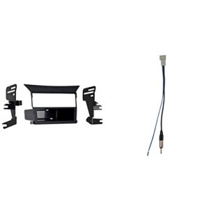 metra 99-7876 single din installation dash kit with pocket for 2009 honda pilot & electronics 40-hd10 factory antenna cable to aftermarket radio receivers for select honda/acura vehicles