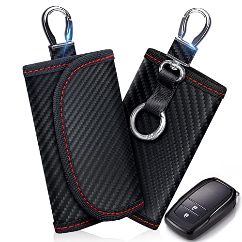 Faraday Key Fob Protector, 2 Pack Faraday Bags for Key Fob Signal Blocker, New Upgrade RFID Car Key Fob Protector Blocking Faraday Pouch Case Cage