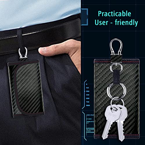 Faraday Key Fob Protector, 2 Pack Faraday Bags for Key Fob Signal Blocker, New Upgrade RFID Car Key Fob Protector Blocking Faraday Pouch Case Cage