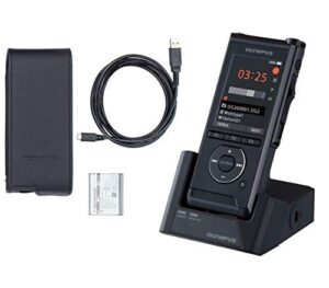 olympus ds-2600 digital voice recorder with docking station, rechargeable batteries, case & olympus dictation software