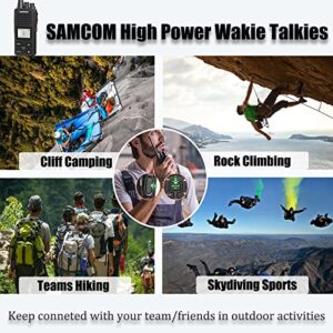 SAMCOM FPCN10A Two Way Radios Long Range Walkie Talkies for Adults, 3000mAh High Power 2 Way Radios Rechargeable Programmable Heavy Duty UHF Handheld Radios with Shoulder Speaker Mic (4 Pack)