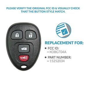 Keyless2Go Replacement for New Keyless Entry Remote Car Key Fob for Select Malibu Cobalt Lacrosse Grand Prix G5 G6 Models That use 15252034 KOBGT04A Remote