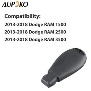 Aupoko GQ4-53T 4 Buttons Keyless Entry Remote Key Fob, Replace# 56046955,56046955AG, 56046955AA, 56046955AB, Replacement for Dodge 2013-2018 Ram 1500 2500 3500