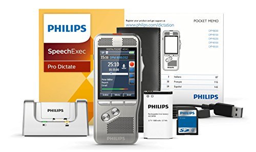 Philips DPM-8000 Professional Digital Pocket Memo with Cradle and Speechexec Pro Software