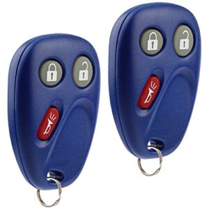 key fob keyless entry remote fits buick rainier/chevy trailblazer/gmc envoy/isuzu ascender/oldsmobile bravada (15008008 15008009 blue), set of 2