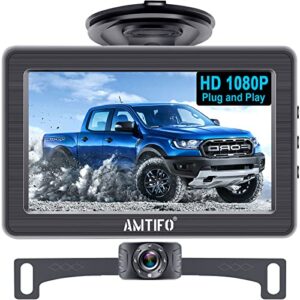 amtifo backup camera hd 1080p rear view monitor for car truck camper minivan reverse cam system license plate waterproof clear night vision diy guidelines a2