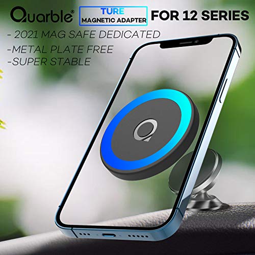 Quarble Magnetic Adapter Compatible with MagSafe Case and iPhone 12 Pro Max Mini, Attached to Old Magnetic Car Phone Mount Holder No Metal Plate Needed