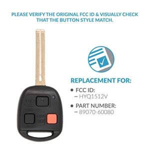 Keyless2Go Replacement for 3 Button Remote Key Long Blade TOY40 4C Chip Lexus HYQ1512V 89070-60080