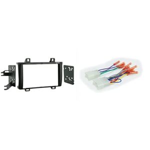 metra 95-8224 double din installation dash kit & scosche compatible with select 1986-20 toyota, lexus, scion and subaru vehicles wire harness for aftermarket stereo installation