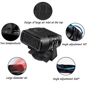 12V Car Heater, 150W Electionic Auto Defrost Defogger, 2 in 1 Portable Heating/Cooling Fan for Truck, 3-Outlet, Plug Into Cigarette Lighter, 360 Degree Rotary-2022 Upgraded