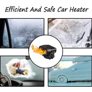 12V Car Heater, 150W Electionic Auto Defrost Defogger, 2 in 1 Portable Heating/Cooling Fan for Truck, 3-Outlet, Plug Into Cigarette Lighter, 360 Degree Rotary-2022 Upgraded