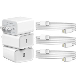 charger for apple iphone ipad itouch [apple mfi certified] 3-pack 20w pd usb c wall fast charger 6ft charging cable compatible for iphone 14/14 pro max/13 pro/12 pro max/11 pro max/xs max ipad itouch