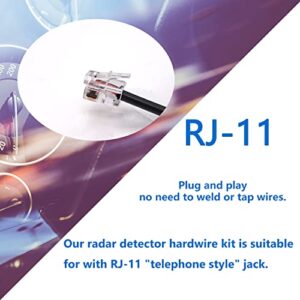 maierke 13FT RJ11 Style Radar Detector Hardwire Kit,Quick Connection Plug and Play Cord Cable Set,Include Fuse M1-Q-014