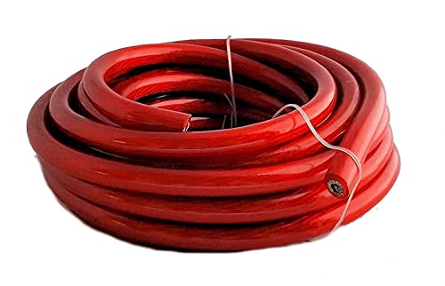 IMC Audio 1/0 Gauge CCA Power Red Wire Cable (5ft Red) Battery Cable Wire, Automotive, Car Audio Speaker Home Stereo System, RV Trailer, Amp Wiring 0 Guage Power Wire Cable 0 Car Audio