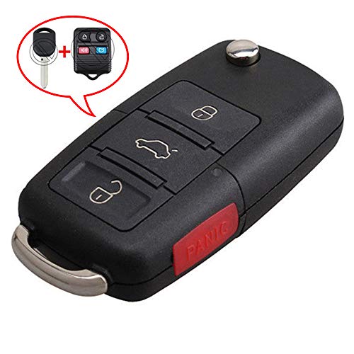 Beefunny Upgraded Flip Remote Car Key Fob 4 Button 315MHz 4D63 Chip for Ford, for Lincoln Town Car LS, for Mercury CWTWB1U331 (1)