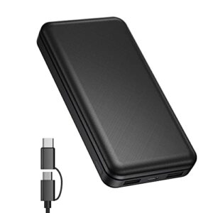 26800mah power bank 2 outputs&2 inputs portable charger ultra-high capacity battery pack with 2 in 1 cable external battery power bank for iphone ipad samsung pixel camera switch fans flashlighs