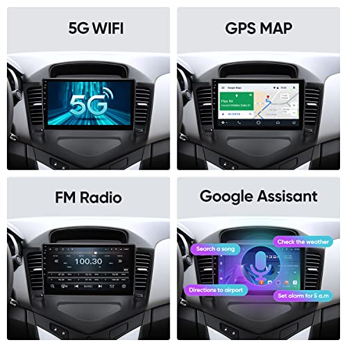 5G WiFi 8 Core (2G Ram 32G ROM) Car Stereo Radio 9 Inch for Chevrolet Cruze 2009-2015 with Carplay Android Auto,Android 10.0 NavigationSupport 48EQ Mirroring Airplay Rear Backup 1080P SWC