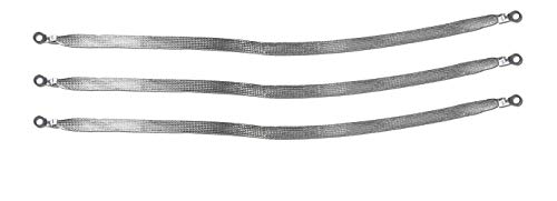 20" x 1/2" Braided Ground Straps (1/4" Ring to 1/4" Ring)-3pcs | Made in USA