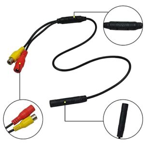 AN81 - RULGS 1PC Car Backup Reverse Camera 4-Pin Male to CVBS RCA Female Connector Signal Power Adapter Wire Harness