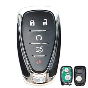 replacement car key fob smart proximity keyless entry remote control compatible for chevy camaro cruze malibu 2016 2017 2018 2019 2020 2021 433mhz id46 chip 5 button fccid: hyq4ea 13529662