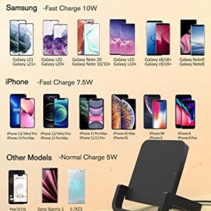 BUBEYYIE Fast Wireless Charger 10W Charging Stand Compatible with iPhone 13 12 11 Pro XR XS X 8 Plus Samsung Galaxy S20 S10 Note 20 10 Google LG and Other Cell Phones…