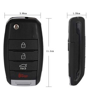 ANGLEWIDE Car Key Fob Keyless Entry Remote Replacement for 14-17 for Kia for Rio 13-15 for Kia for Sorento 14-16 for Kia for Sportage (FCC TQ8-RKE-3F05) 4 Buttons 1pad