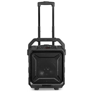 iLive ISB659B Wireless Tailgate Party Speaker, with Built-in Rechargeable Battery and Roller Wheels, Black