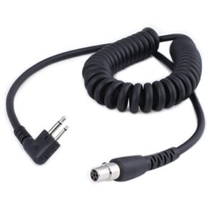 rugged radios cc-mot 2-pin to 5-pin coil cord cable for motorola, hyt, black box radio, and speedcom two way handheld radios and headsets