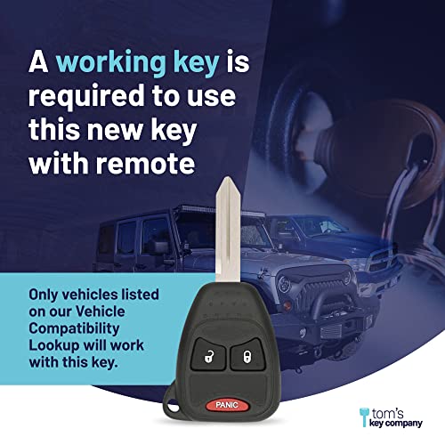 Simple Key Kit, Car Key with Fob and EZ Installer, Key Programming Tool Compatible with Chrysler, Dodge, Jeep, Key Programmer and a Key with 3-Button Remote Keypad (Lock, Unlock, Panic)