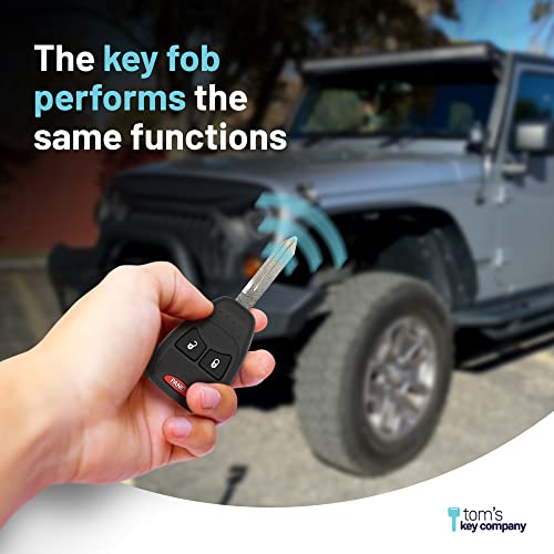 Simple Key Kit, Car Key with Fob and EZ Installer, Key Programming Tool Compatible with Chrysler, Dodge, Jeep, Key Programmer and a Key with 3-Button Remote Keypad (Lock, Unlock, Panic)