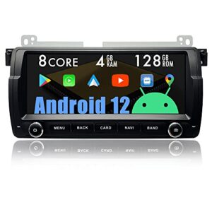 android 12 car stereo carplay multimedia for bmw e46 1998-2006,rover 75,mg zt,android auto navigation head unit radio 8.8″ touch screen,dsp octa core 4g+128g,optical out/bt/wifi/4g/fastboot/swc/knobs