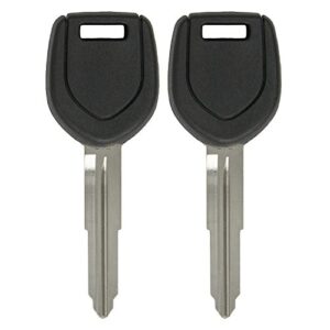 keyless2go replacement for new uncut transponder ignition car key mit17a-pt (2 pack)