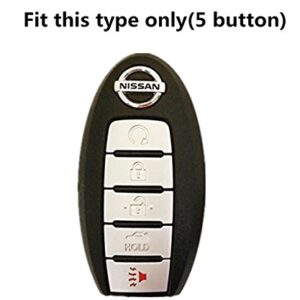 KAWIHEN 2 Pcs Silicone Key Fob Cover Fit for Nissan 5 button Armada Murano Maxima Altima Sedan Pathfinder 285E3-3TP5A KR5S180144014（orange）