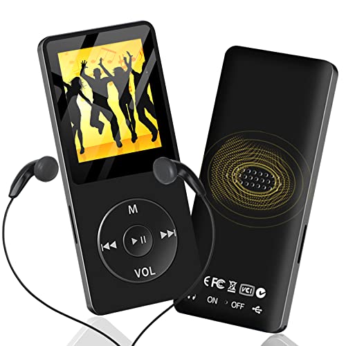 32GB MP3 Player with Bluetooth, Leguwu Portable MP3 Hi-Fi Music Players with Speaker, Multimedia Player with FM Radio, Video, Alarm Clock for Kids, Long Playback Time | Including Earphones