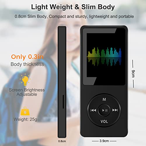 32GB MP3 Player with Bluetooth, Leguwu Portable MP3 Hi-Fi Music Players with Speaker, Multimedia Player with FM Radio, Video, Alarm Clock for Kids, Long Playback Time | Including Earphones