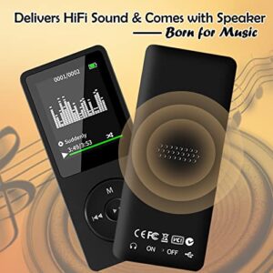 32GB MP3 Player with Bluetooth, Leguwu Portable MP3 Hi-Fi Music Players with Speaker, Multimedia Player with FM Radio, Video, Alarm Clock for Kids, Long Playback Time | Including Earphones