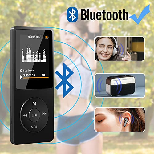 32GB MP3 Player with Bluetooth, Leguwu Portable MP3 Hi-Fi Music Players with Speaker, Multimedia Player with FM Radio, Video, Alarm Clock for Kids, Long Playback Time | Including Earphones