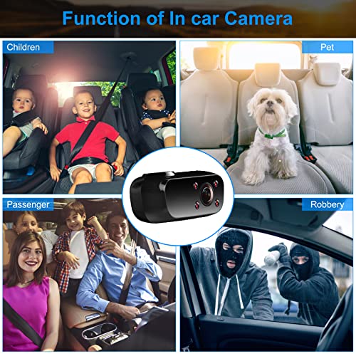 PRUVEEO 3 Channel Mirror Dash Cam, 1440P+1080P+1080P Front Inside and Rear, 12'' Full Touch Screen Rear View Mirror Camera, IR Night Vision(Sony Sensor), GPS, Parking Monitor, with 64GB Card