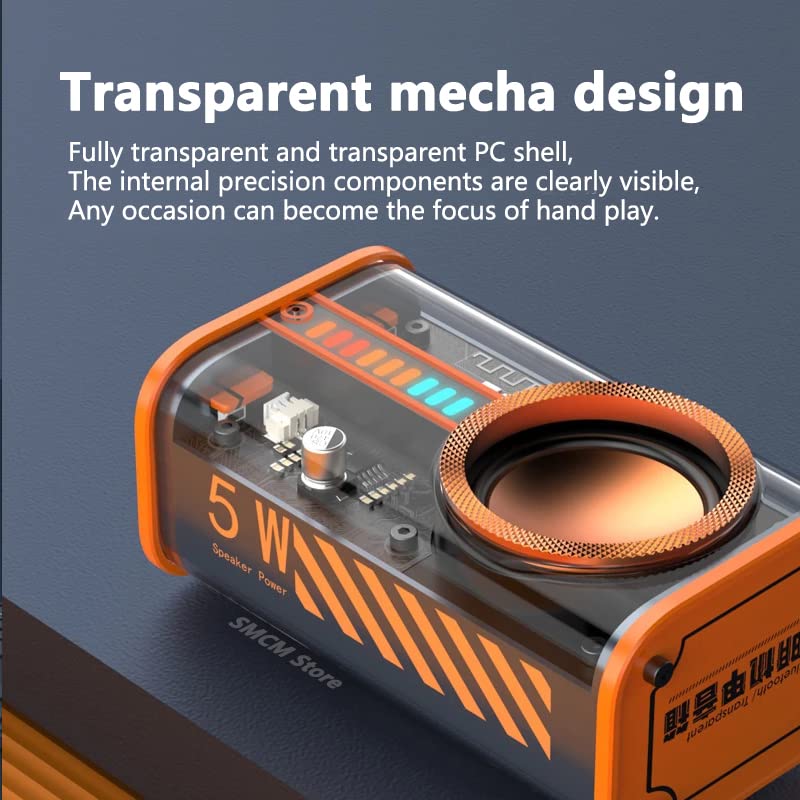 2023 Tokyo Transparent Mecha Wireless Bluetooth Speaker | Portable-Bluetooth-Speaker with LED Light, Stereo Sound, 12H Playtime | Portable Wireless Speaker for Party Beach Camping (2pcs)