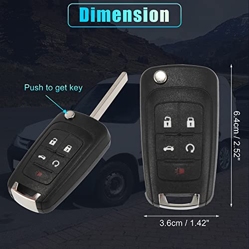 X AUTOHAUX 315MHz 46 Chip OHT01060512 Replacement Keyless Entry Remote Car Key Fob for Chevy Camaro Cruze Sonic Malibu Equinox for GMC Terrain for Buick Regal Lacrosse 11-16 5 Buttons