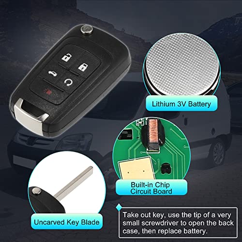 X AUTOHAUX 315MHz 46 Chip OHT01060512 Replacement Keyless Entry Remote Car Key Fob for Chevy Camaro Cruze Sonic Malibu Equinox for GMC Terrain for Buick Regal Lacrosse 11-16 5 Buttons