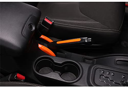 SZDEDA 2PCS ABS Handbrake Lower Cover Decorative Trim Fit for Jeep Wrangler JK 2011-2017 Interior Car Accessories (Orange)