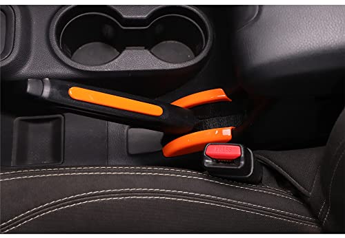 SZDEDA 2PCS ABS Handbrake Lower Cover Decorative Trim Fit for Jeep Wrangler JK 2011-2017 Interior Car Accessories (Orange)