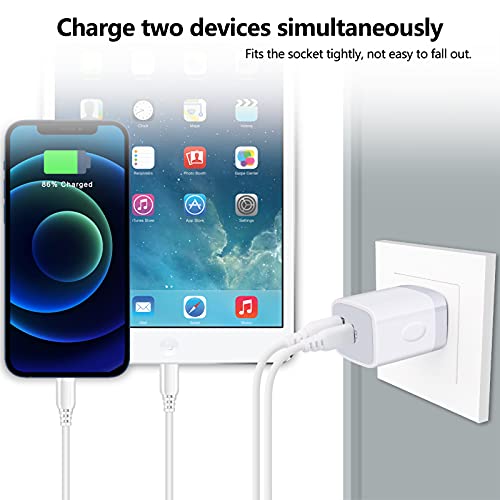 USB C Charger Block, 2Pack Dual Port USB C Wall Plug Charger Block Fast Charge Type C Wall Charger for iPhone 14 13 12 11 Pro Max, Samsung Galaxy S23 Ultra S22 S21 S20 S10, Pixel 7 Pro 6a 6 Pro 5 4 XL