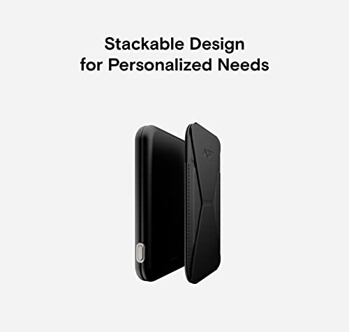 MOFT Modular Magnetic Phone Stand Power Bank Set, Foldable Stand and Portable Wireless Charger with Magnetic USB-C Cable for iPhone 14/13/12 Series,Black