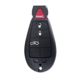 eccpp uncut ignition key fob 4 buttons 433mhz key remote fit for antitheft keyless entry systems 2012 for dodge key remote m3n5wy783x (pack of 1)